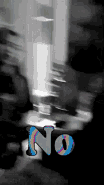 a black and white photo with the word no in the middle