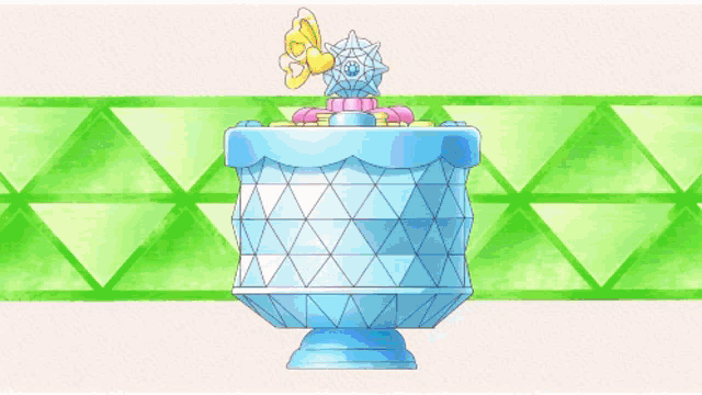 a cartoon drawing of a girl with a pink head and a blue shirt