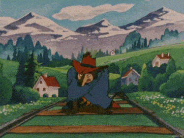 a cartoon drawing of a man in a cowboy hat with a gun