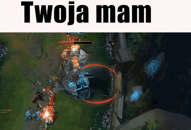 a screenshot of a video game with the words twoja mam on the bottom
