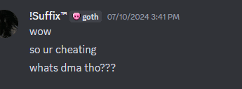 a screenshot of a discord conversation between someone named suffix
