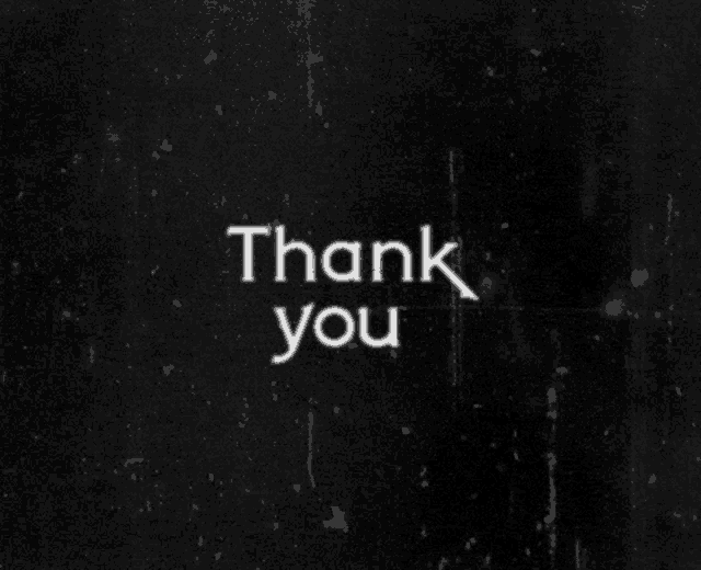 the word thank you is on a black background