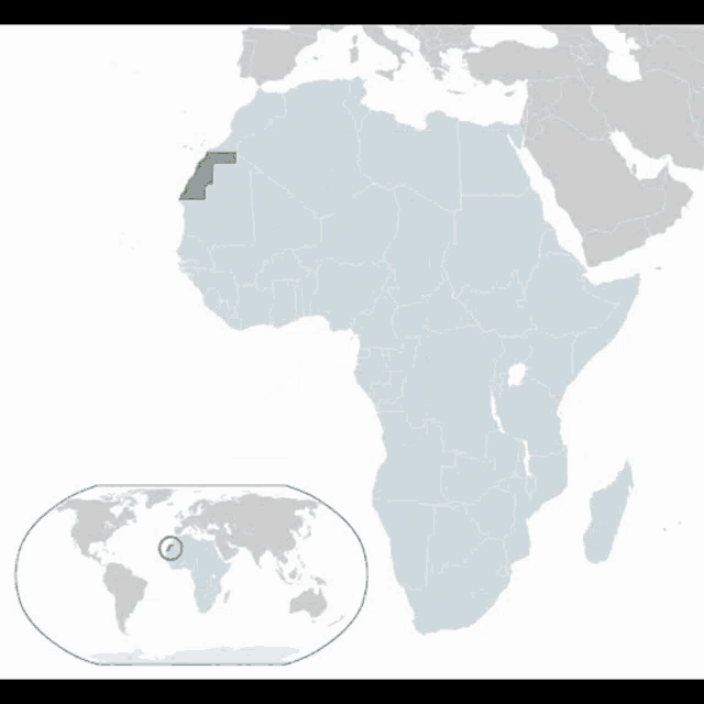 a map of the sahrawi arab democratic republic showing spain and morocco