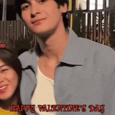 a valentine 's day greeting with a man and a woman