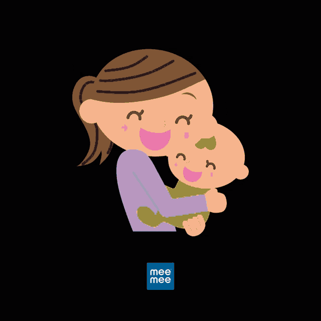 a cartoon illustration of a woman holding a baby and the words baby mommy time