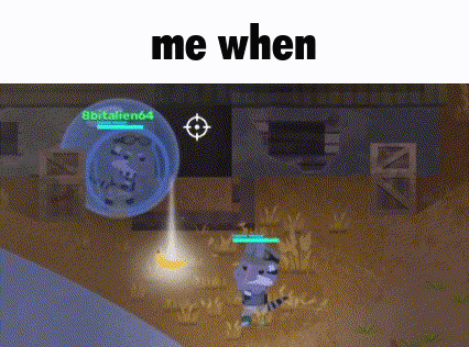 a screenshot of a video game with the words `` me when '' above it .