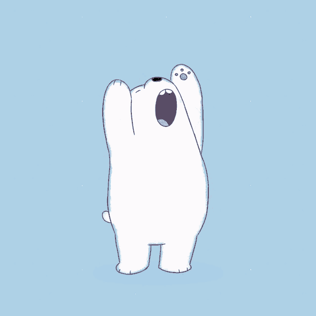 a cartoon illustration of a polar bear with his mouth open