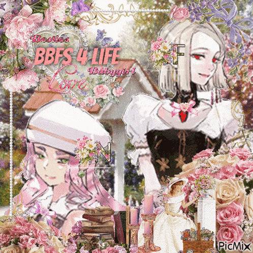 a picture of a girl with the words bbfs 4 life written on it