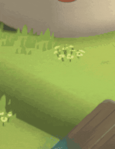 a cartoon character with a bandage on his head is standing in a field