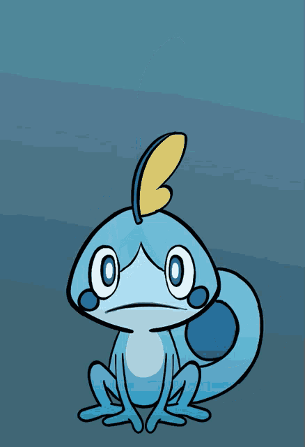 a cartoon of a lizard with a yellow tail and a bubble around its head