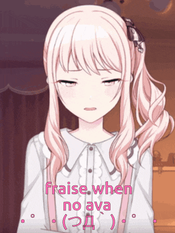 a picture of a girl with the words fraise when no ava written on it