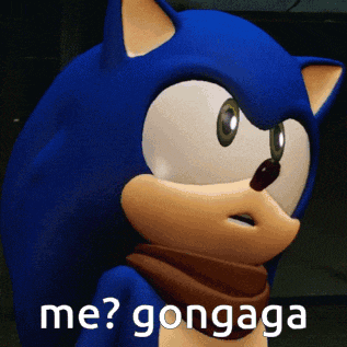 a picture of sonic the hedgehog with the words me gongaga on it