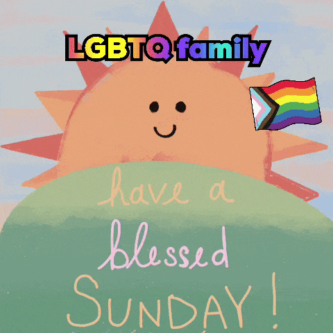 lgbtq family have a blessed sunday with a smiling sun