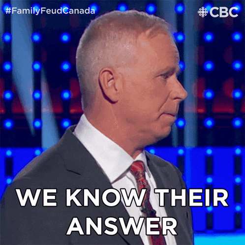 a man in a suit and tie is saying " we know their answer "