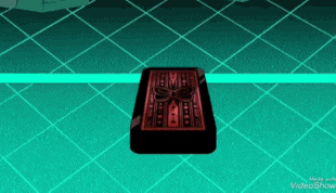 a video showing a red and black item with a bow