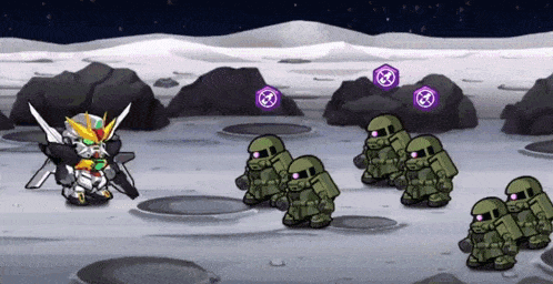 a cartoon of a robot and soldiers on a planet