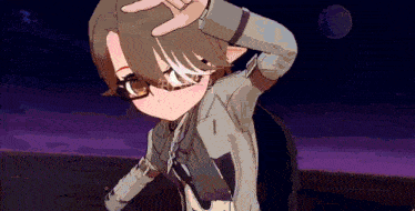 a cartoon character wearing glasses and a jacket is making a heart shape with his hands