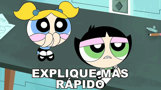 bubbles and buttercup from the powerpuff girls are on a poster