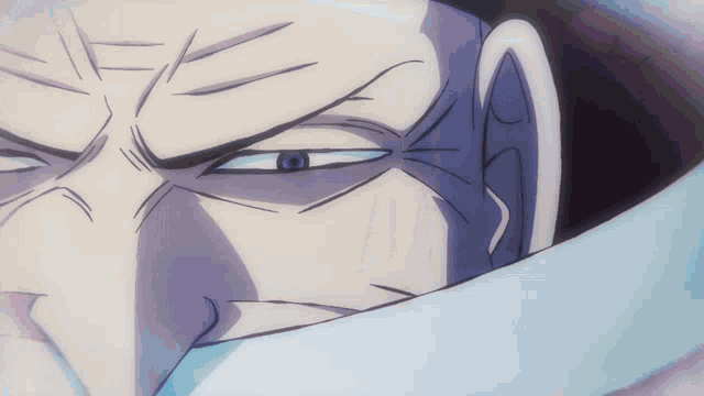 a close up of a cartoon character 's face