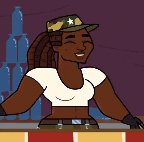 a cartoon character with a star on her hat