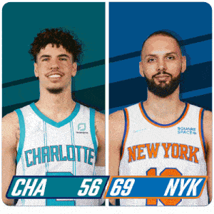 Charlotte Hornets (56) Vs. New York Knicks (69) Third-fourth Period Break GIF - Nba Basketball Nba 2021 GIFs