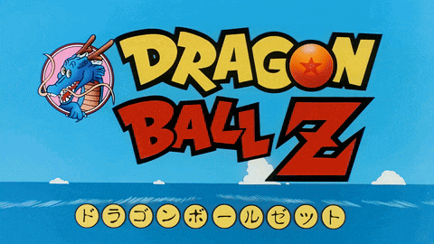 a dragon ball z logo with a dragon in the center