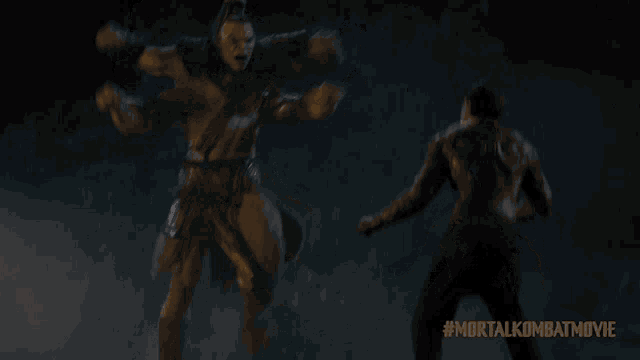 a mortal kombat movie advertisement with two men fighting