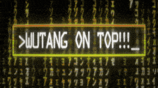 a sign that says wutang on top is surrounded by chinese characters