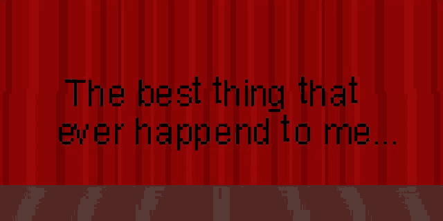 a pixel art of a podium with the words " is you < 3 " written on it