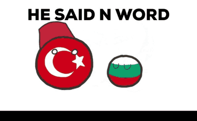 a cartoon of a group of balls with the words he said n word below them