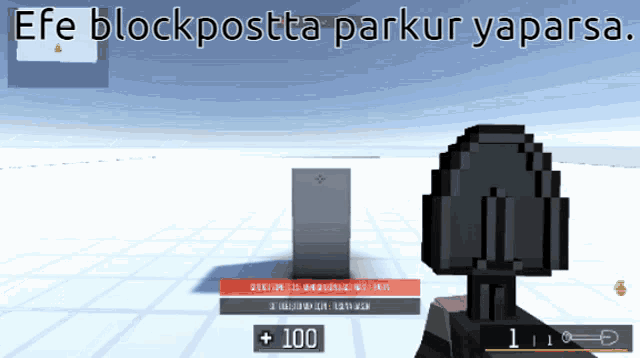 a screenshot of a video game with the words efe blockpostta parkur yaparsa