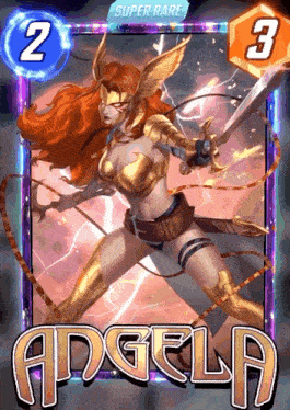 a super rare card for angela with a sword