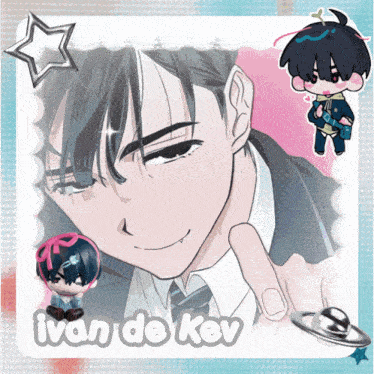 a drawing of a man with the name ivan de key on it