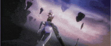 a video game character is flying through the air with a bow and arrow