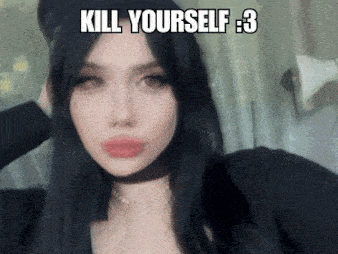 a picture of a woman with a caption that says kill yourself