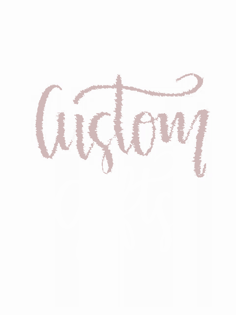 a white background with the word custom in pink