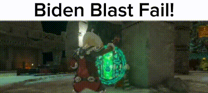 a screenshot of a video game with the words `` biden blast fail ! ''