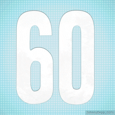 a collage of johnny depp 's faces is in the number 60
