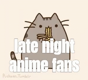 Late Night Anime Noodles GIF - Late Night Anime Noodles Pusheen GIFs