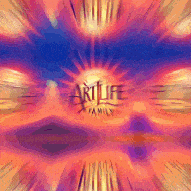a colorful background with the artlife family logo