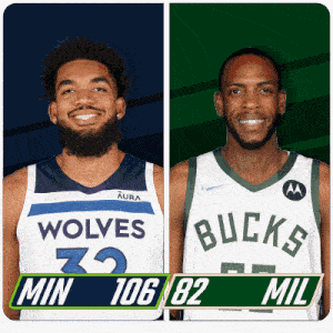 two basketball players for the wolves and bucks are shown
