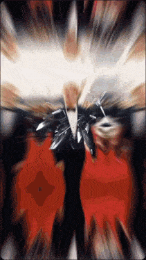 a blurred image of a person with a sword