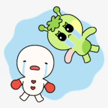 a cartoon drawing of a man crying next to a green monster