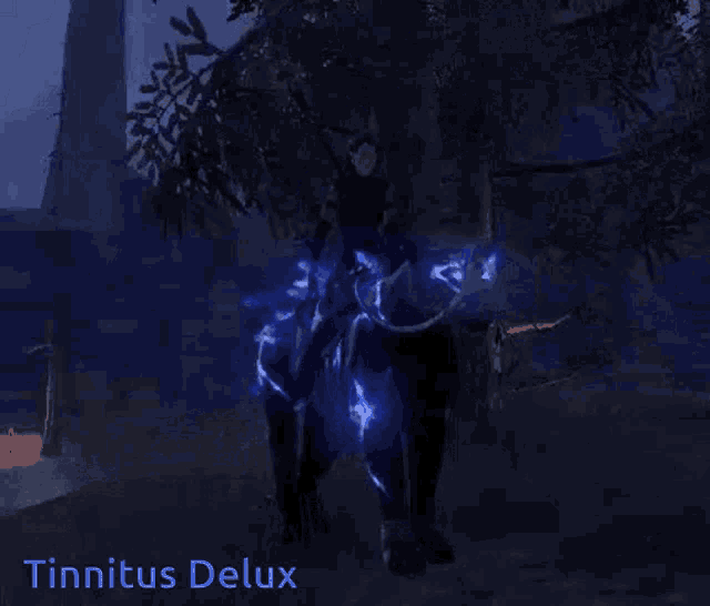 a screenshot of a video game with tinnitus delux written below it