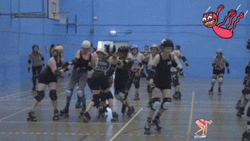 Roller Derby Fall Over GIF - Roller Derby Fall Over Boom GIFs