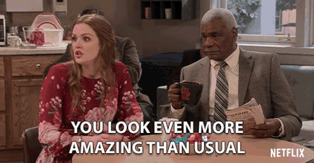 You Look Even More Amazing Than Usual Maggie Geha GIF - You Look Even More Amazing Than Usual Maggie Geha Richard Gant GIFs