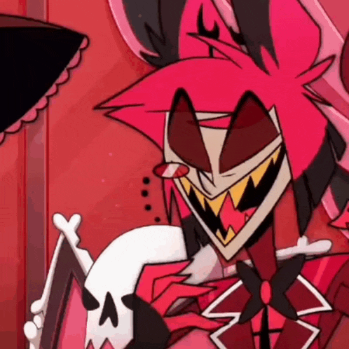 a close up of a cartoon character holding a skull in his hands .