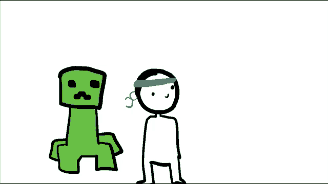 a drawing of a person standing in front of a huge explosion