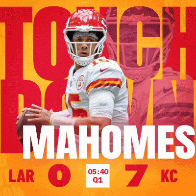 an advertisement for the kansas city chiefs shows a man in a helmet holding a football