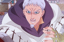 a close up of a cartoon character with a beard and a hood